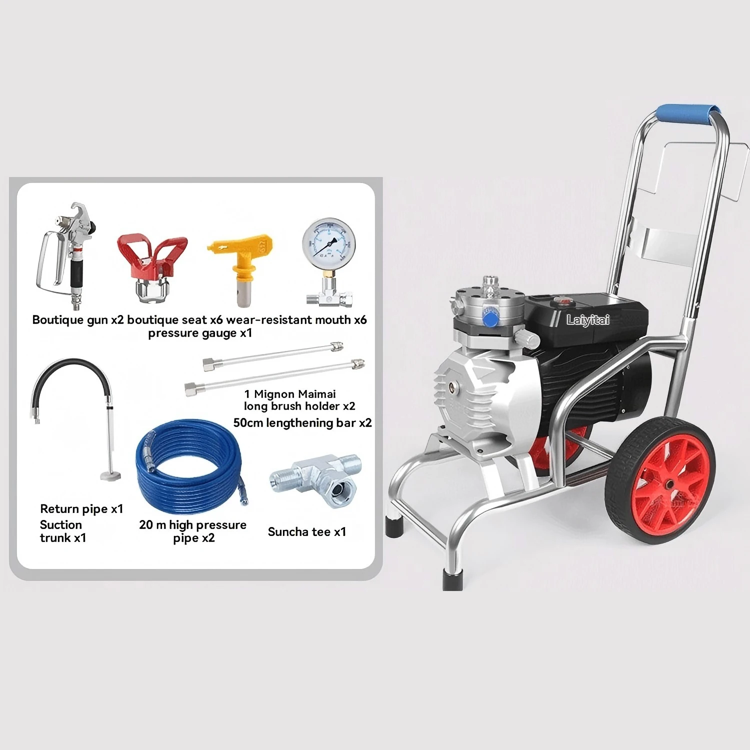 

10M Tube Airless Paint Sprayer Portable Latex Paint Airless Spraying Machine,High-pressure and High-power Coating,Paint Spraying