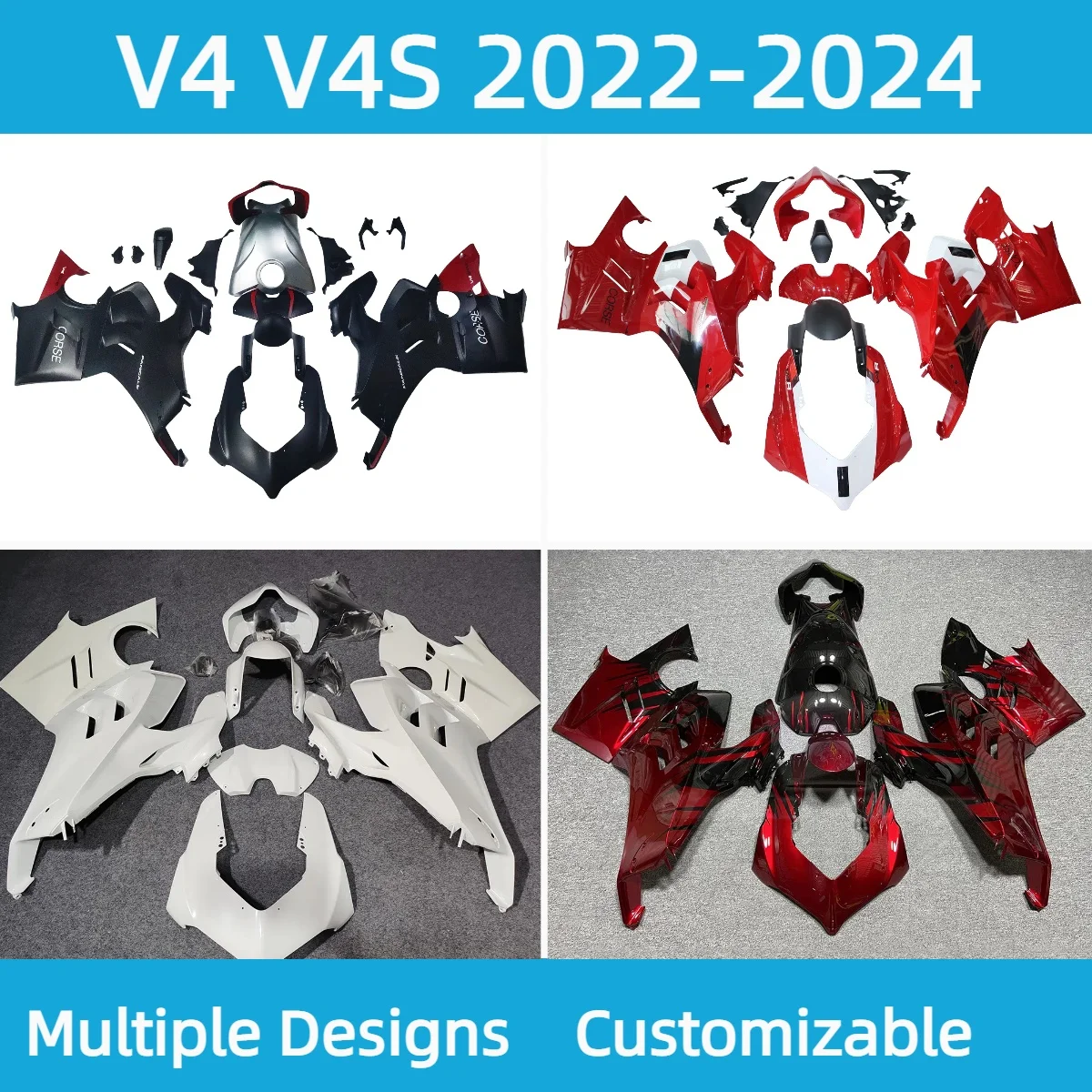 

Обтекатели кузова V4 2022 2023 2024, хорошее качество, комплект обтекателей для мотоцикла из АБС-пластика для Ducati V4S 22 23 24