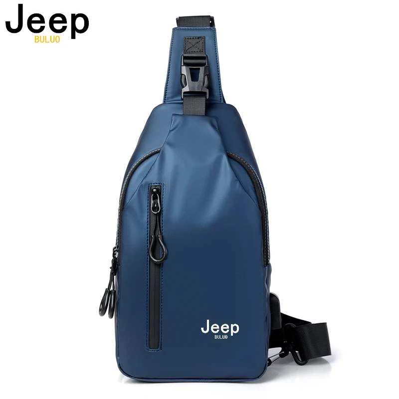 JEEP BULUO Men\'s Chest Bags Casual Sling Bag Trip Travel Carry Corssbody Waterproof Shoulder Crossbody Bags Nylon Male