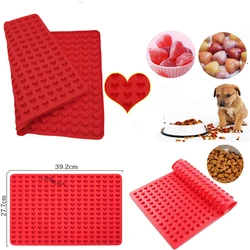 255 Love Hole Silicone Mold Dog Food Dissolved Bean Chocolate Candy Baking Mold Microwave Oven Baking Pad Kitchen Drainage Pad