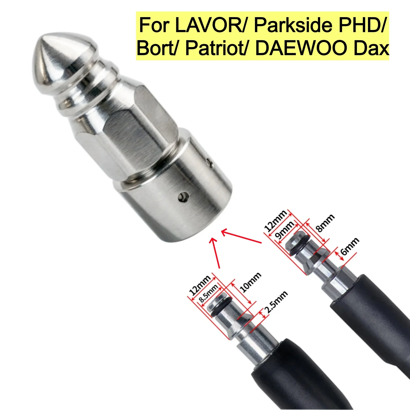 For LAVOR Parkside PHD Bort Daewoo Dax High Pressure Washer Hose Drain Cleaning Nozzle Directly Connect To Hose
