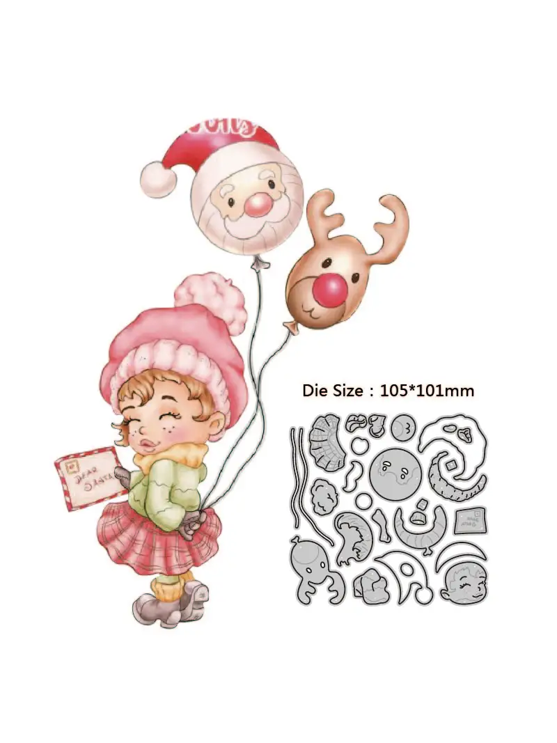 Christmas Snowman Reindeer Girl Old Man Metal Cutting Layering Die Scrapbook Die Photo Album Decor DIY Card Craft 2022 New