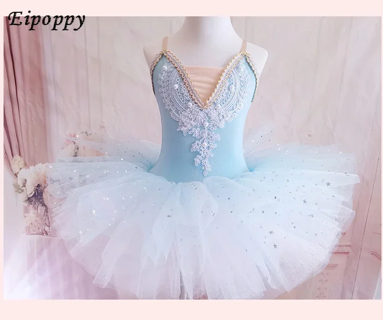 Balletdans Kostuum Klein Meisje Pailletten Tule Tutu Rok Uitvoering