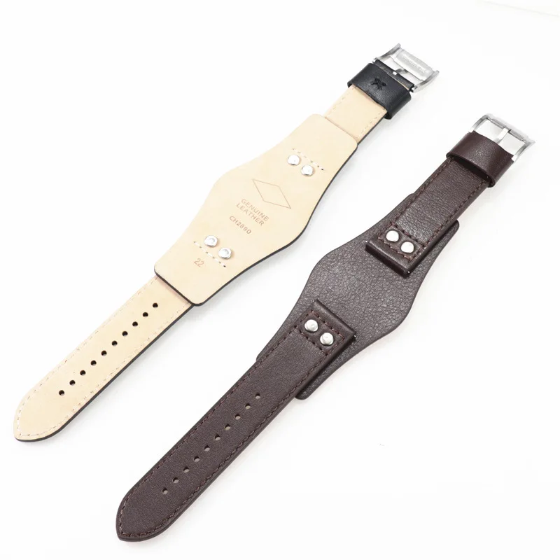 Leather Watch Strap fit for  fossil CH2890 CH2564 CH2565 CH2891CH3051 Black Brown Quick Release Strap 22mm