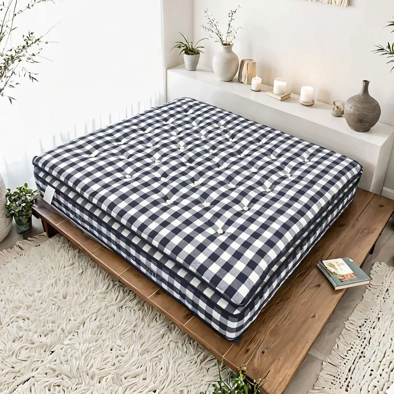 Handmade ponytail mattress, double-layer independent MINI spring glue-free pull-button water camel wool mattress