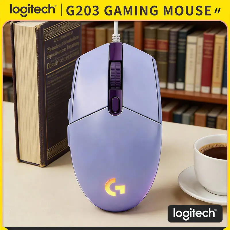 

Игровая мышь Logitech G203 с RGB-подсветкой, проводная, сенсор 8000 DPI, 6 кнопок, отклик 1 мс, кабель 2,1 м, эргономичный дизайн, совместимость с Mac и ПК