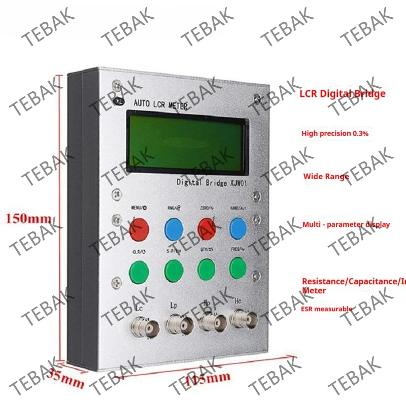 CNC Finished XJW01 Digital Bridge 0.3% LCR Tester Resistance Inductance Capacitance ESR Testing Meter
