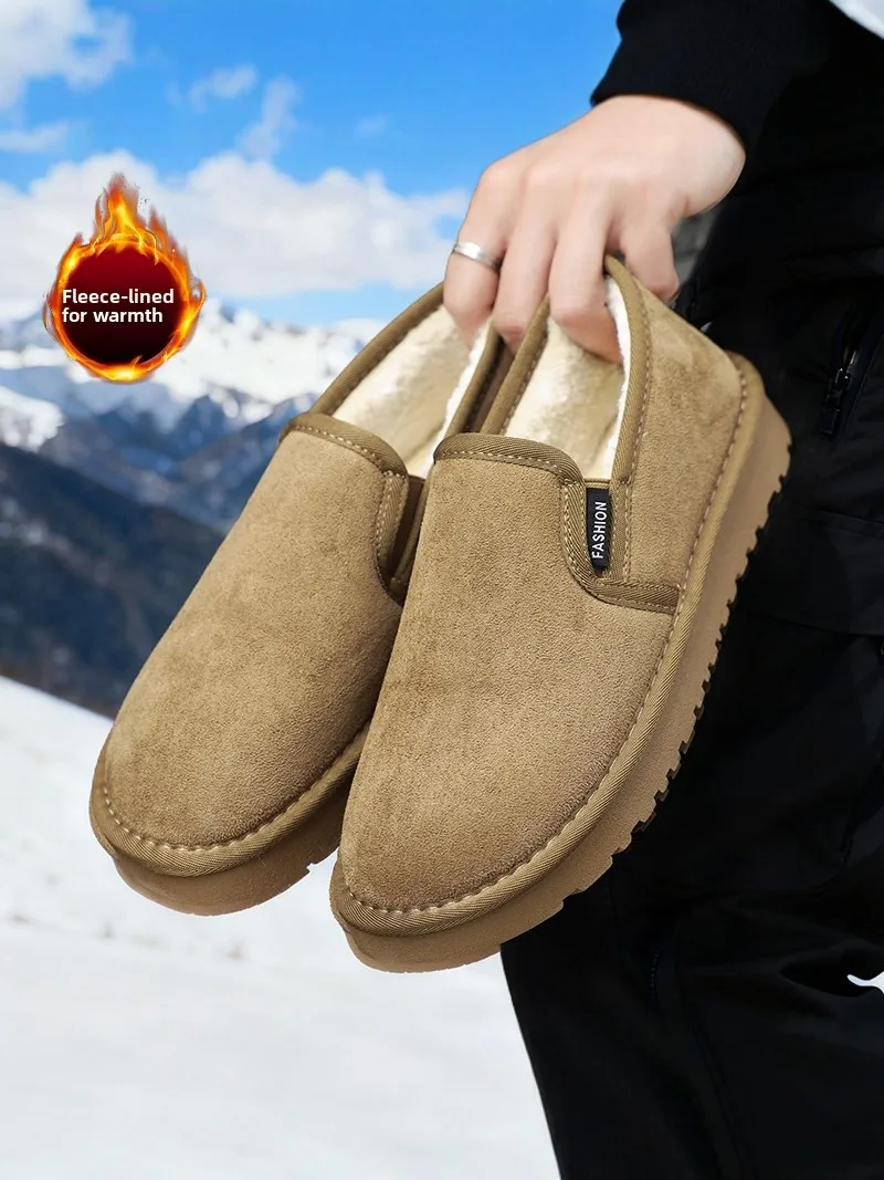 

Men's Winter Snow Boots 2025 New Style Fleece Lined Thickened Warm Birkenshoes Cold Resistant Cotton Shoes for below 40 Degrees