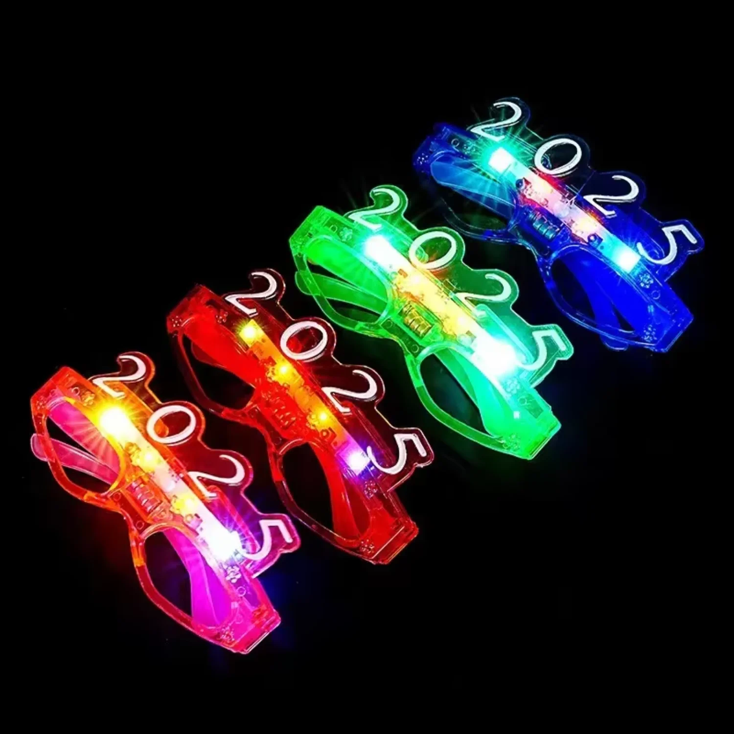 

2025 Luminous Digital New Year Eve Christmas Carnival Party Glowing in The Dark Light Up Led Glasses