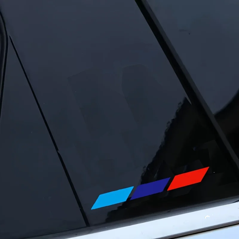 1 SET blau-rot gestreifte Vinyl-Aufkleber – 7 cm, wasserfest, hohe Haftung, Dekor für Auto, Laptop