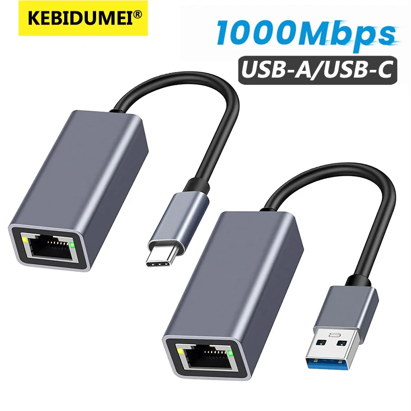 

USB Type C Ethernet Adapter 100/1000Mbps USB 3.0 RJ45 Wired Network Card For PC Windows XP 7 8 10 Android USB Lan Internet Cable