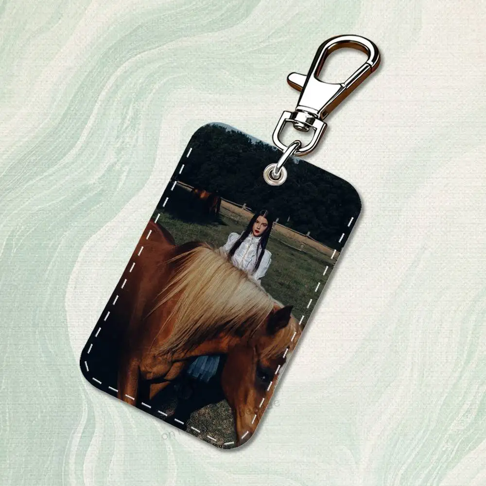 Anya Taylor J-Joys Custom Access Card Case Leather Card Holder Keychain Key Ring Transportation Card Case Gifts