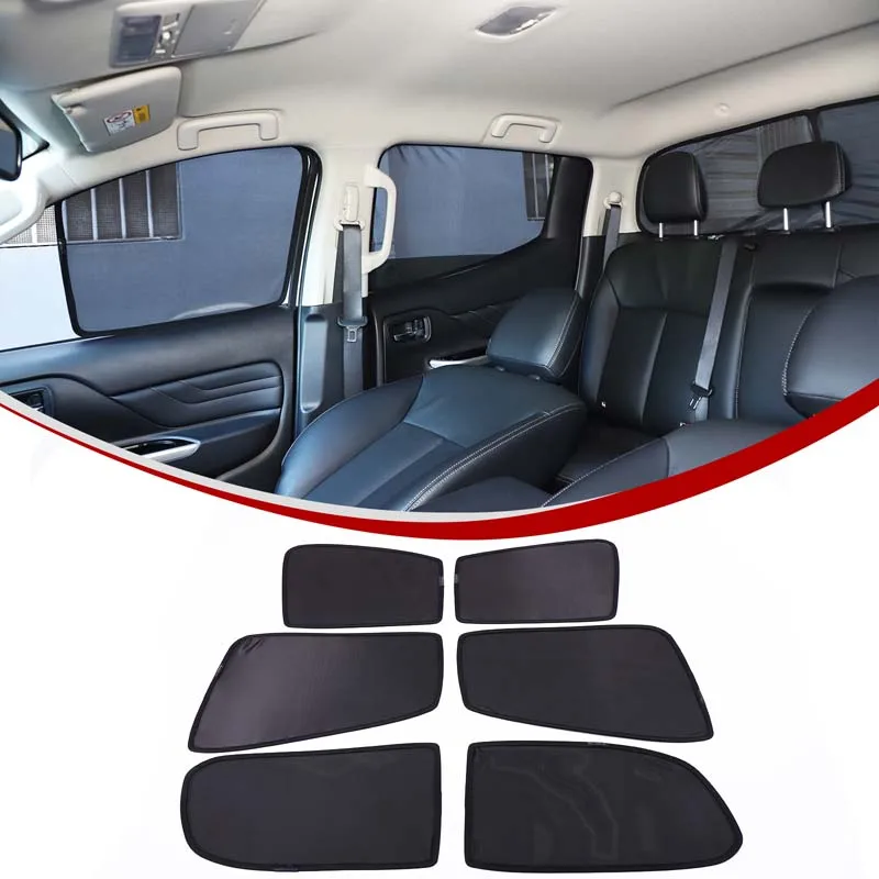 

For Mitsubishi L200 Triton Pickup 2015-2023 Car Sun Shade UV Protection Car Curtain Car Window Sunshade Sun Visor Accessories