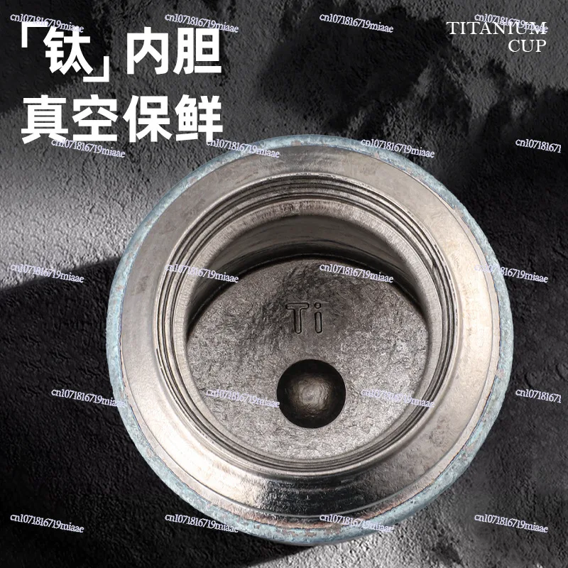 Magnetic Thermos Cup Large Capacity Mechanical Temperature Display Full Titanium Stewed Tea Cup Double Wall Vacuum Pure