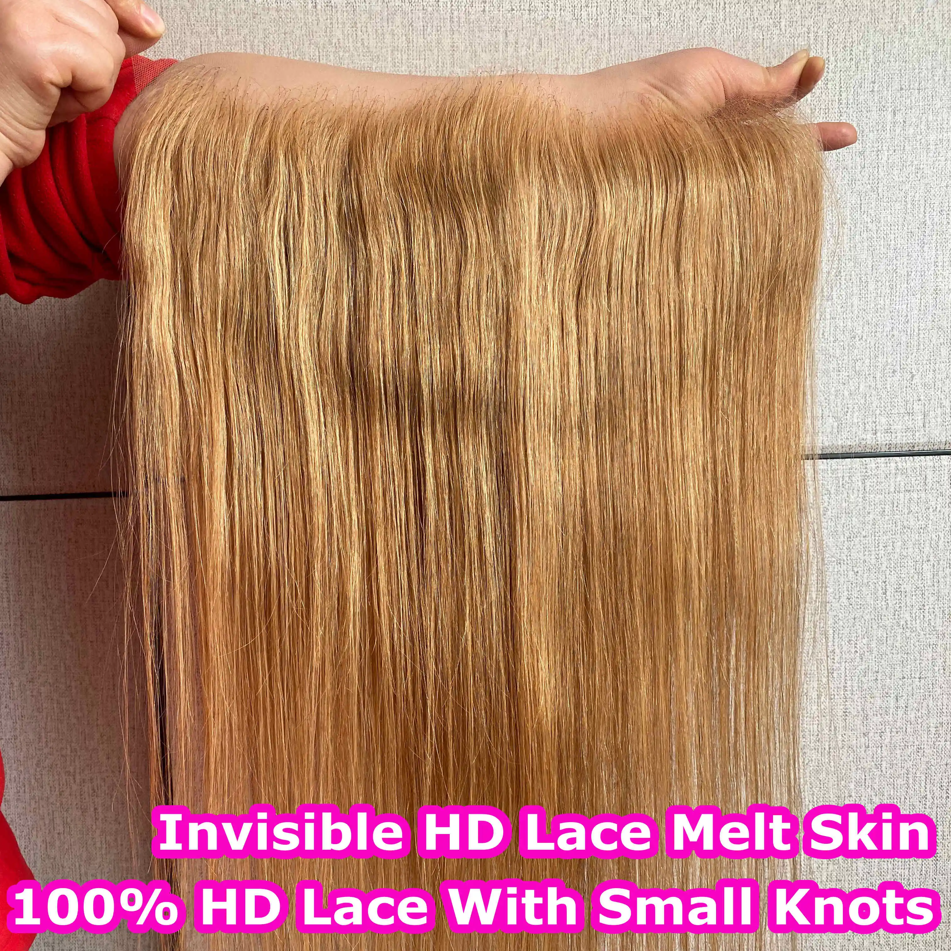 

# 27 Медовый блондин 13x6 Невидимый HD Кружева Фронтальная кость Прямой 6x6 HD Кружева из расплавленной кожи Человеческие волосы 100% HD Кружева с маленькими узлами