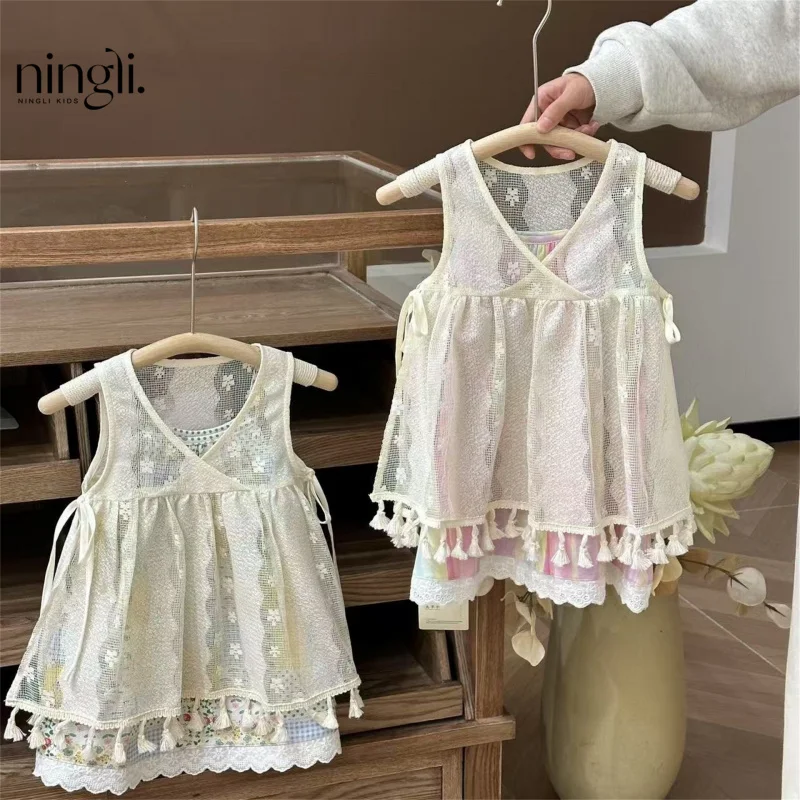 

Girls' Dress New Summer Children's Trendy Stylish Super Pretty Princess Dress Summer Outfit Little Girl Dress