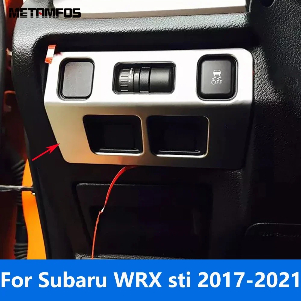 Car Accessories For Subaru WRX sti 2017 2018 2019 2020 2021 Matte Interior Head Light Switch Button Panel Cover Trim Sticker