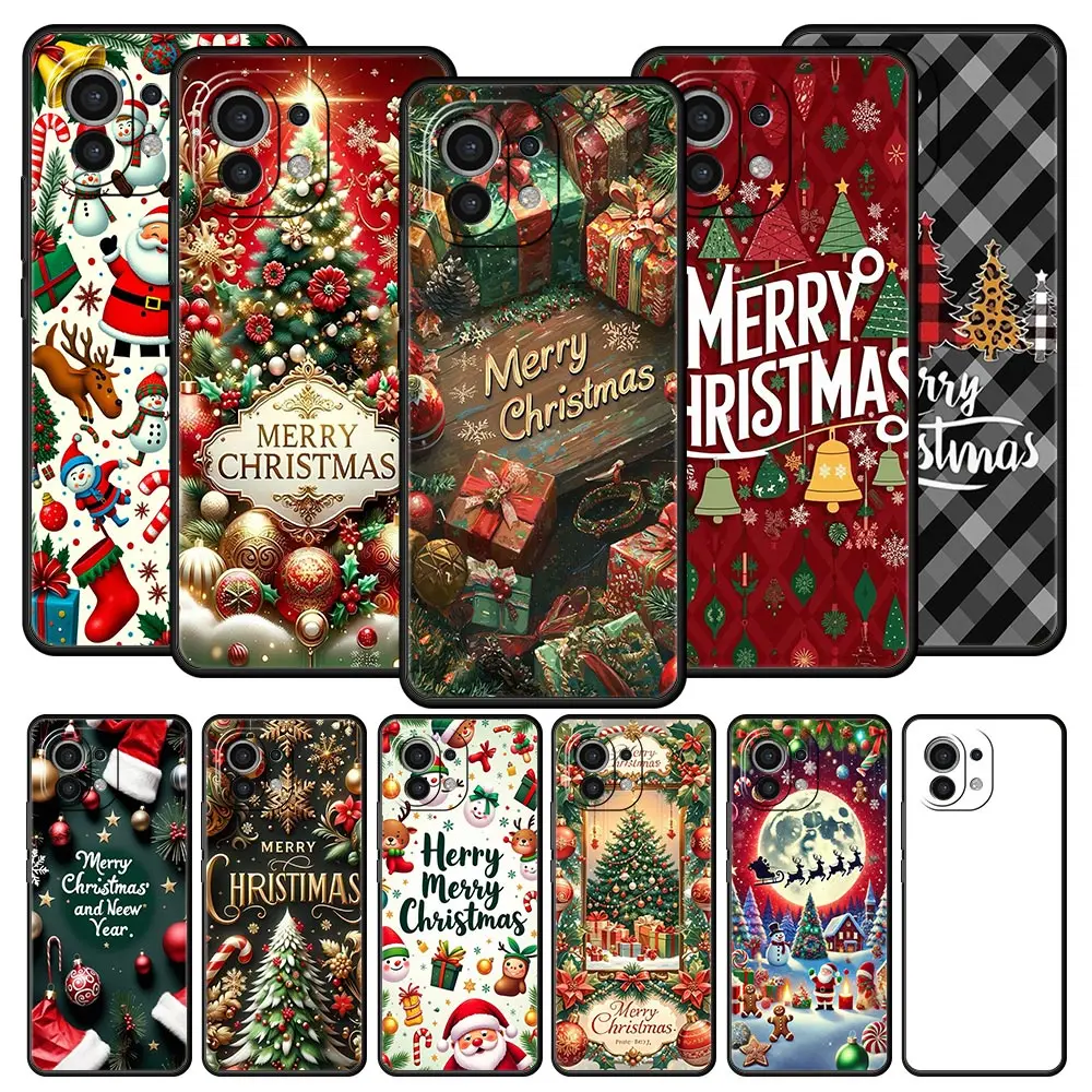 Новогодний чехол для телефона Xiaomi Mi 17 15 14 13 12 11 Ultra 15T 14T 13T 12T 11T Pro Lite 5G, мягкий TPU чехол-накладка