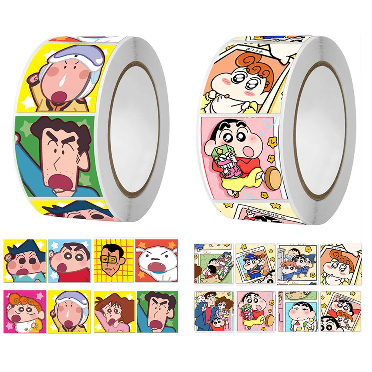 500Pcs/Roll Anime Crayon Shin-chan Stickers Cartoon Reward S