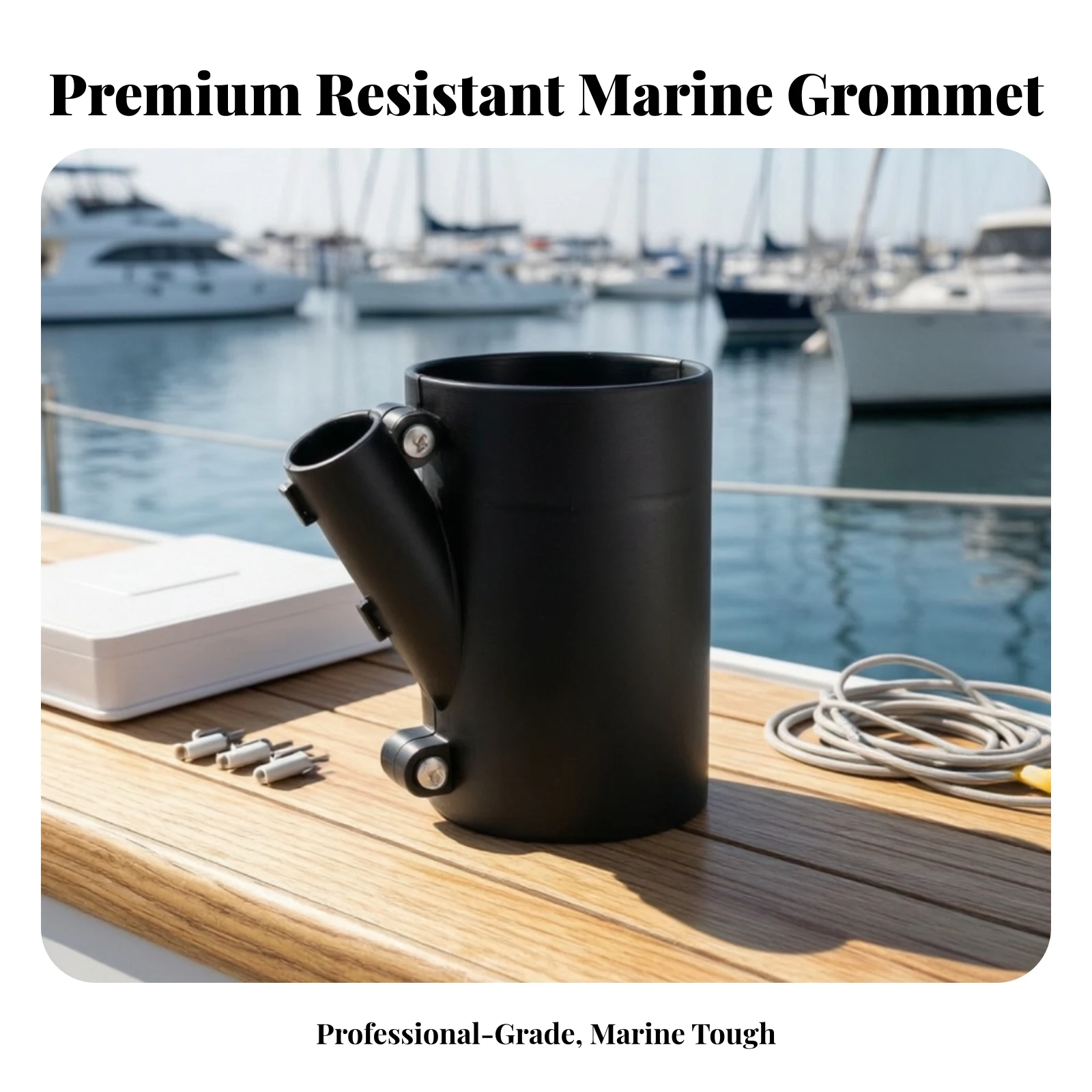 Cable Pass-Through Fitting Plastic Marine Cable Pass-Through Bulkhead Connector Compact Deck Outlet Neat for Boats, Decks