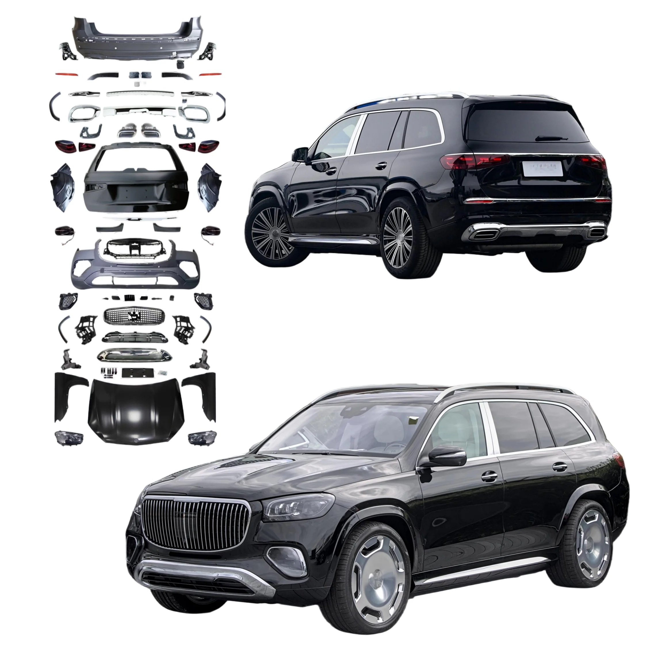 New Arrived BodyKit for Mercedes GL GLS X166 Upgrade to GLS X167 M Style 2024 NON-CUTTING Headlight Plug and Play 100% Fitment