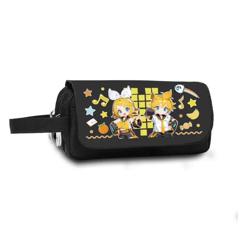 Cartoon animation peripheral Kagamine twin storage pencil bag student large-capacity Kagamine bell two-dimensional pencil case