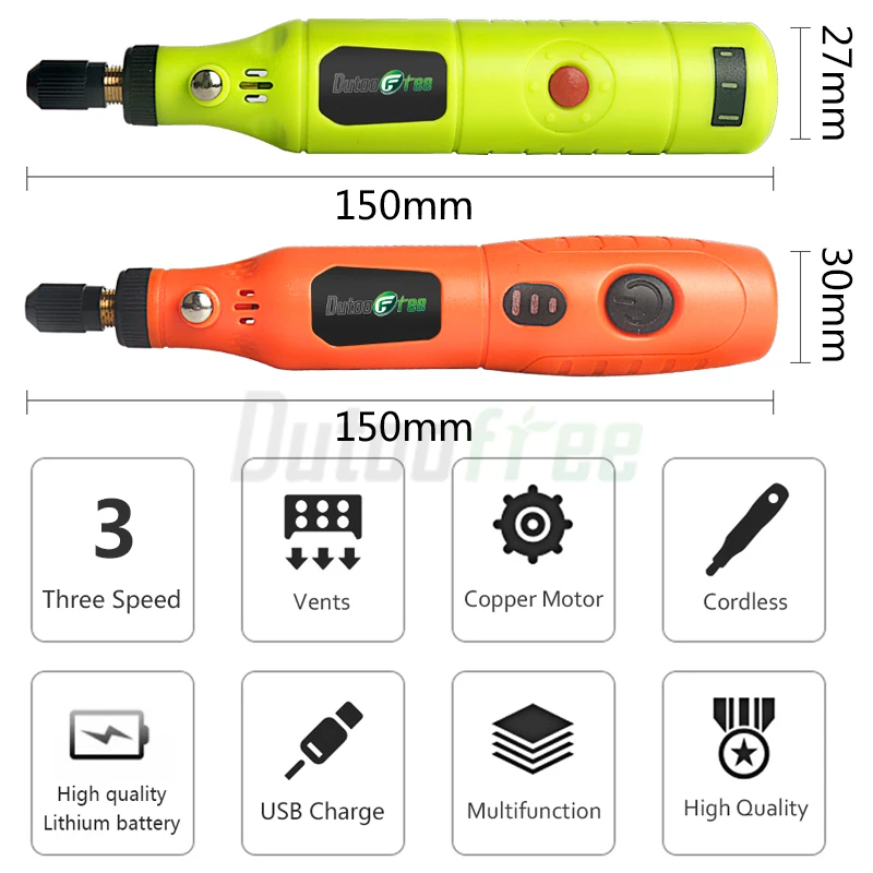 3 Speed USB Cordless Drill 24PCS Rotary Tool Kit Engraving Pen DIY For Jewelry Metal Glass Mini Wireless Drill 2 Style Choose