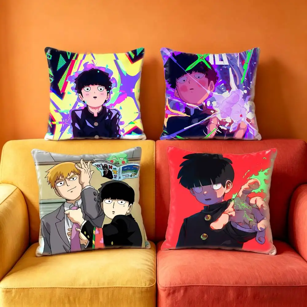 Anmie Funny A-Mob Psycho-S 100  Pillow Case Sofa Living Room for Bedroom car Headboard Backrest Cushion Square Cushion Nap Time
