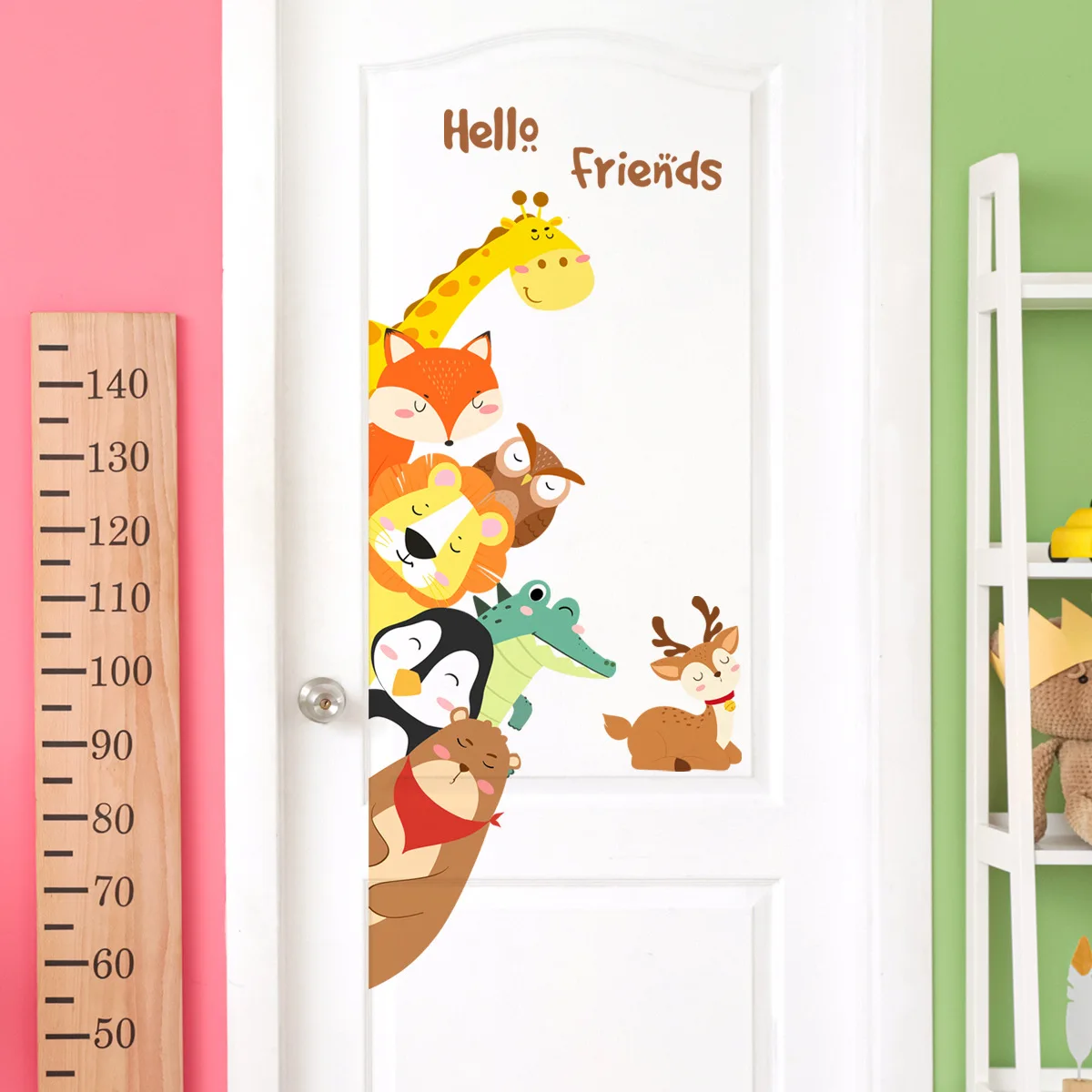 30*90cm Cartoon Giraffe English Stickers Door Stickers Living Room Background Wall Decorative Wall Stickers Wallpaper Ms440