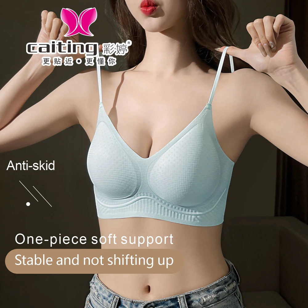 Caiting verão sem costura bralette com alças leves e fofas de boa qualidade sutiã feminino roupa interior estilo colete capa de sutiã