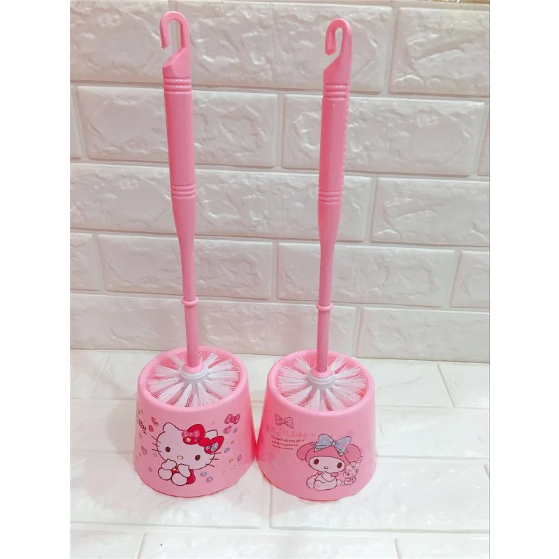 Hello Kitty Toilet Brush Floor Standing with Base Long Handle Toilet Cleaning Tool Cartoon Creative Plastic Bathroom Accessories