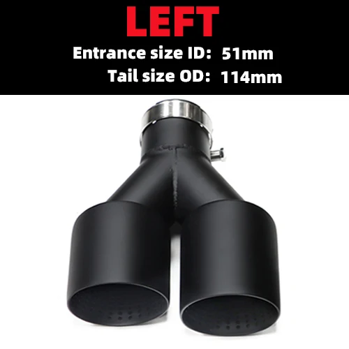1 Stuks Dubbele Matte Zwarte RVS Uitlaatpijp Universele Uitlaat Tip Y-Type GTI MK7 Golf7 Uitlaatmondstuk - afbeelding 1