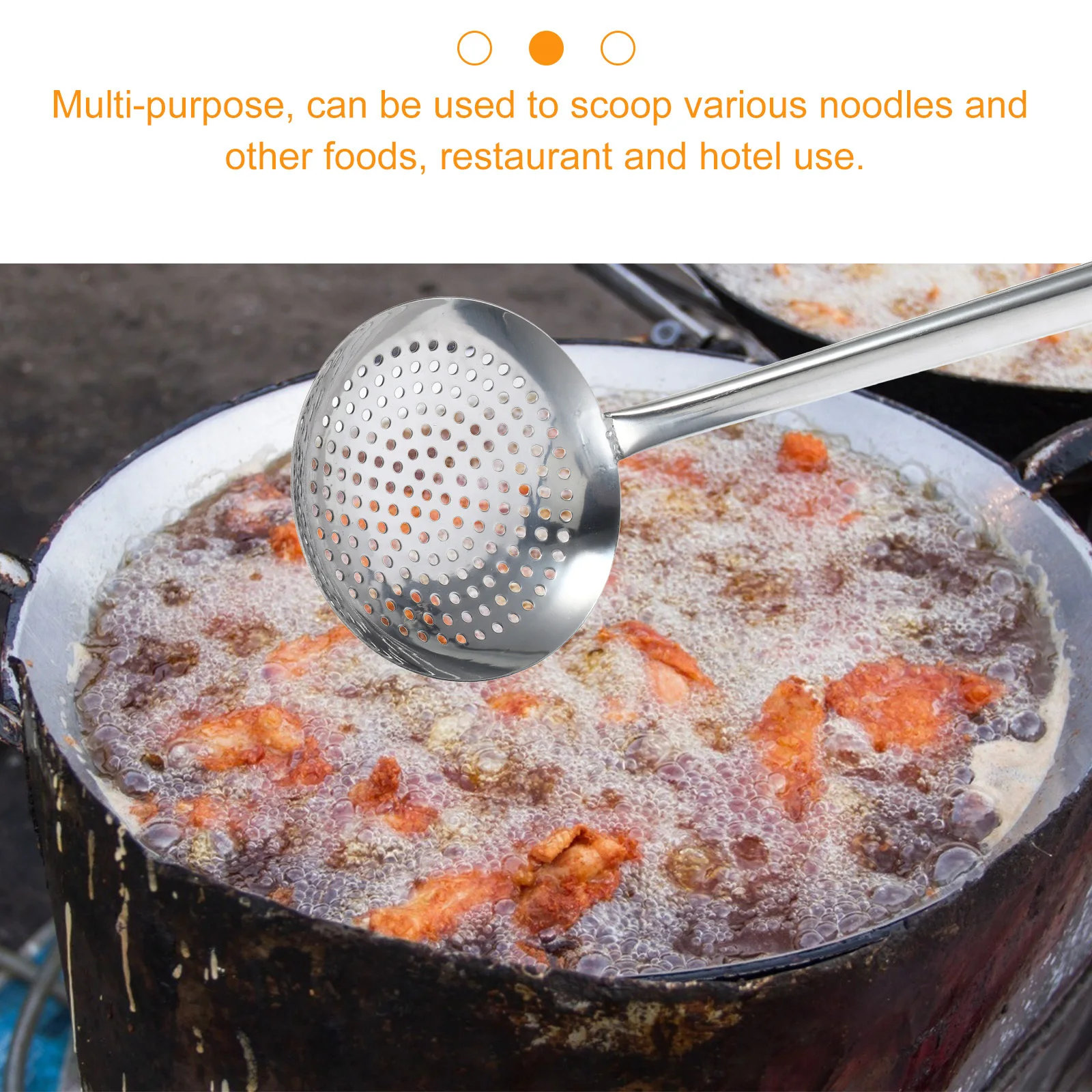 

Stainless Steel Large Slotted Spoon Heavy Duty Strainer Spoon for Kitchen Cooking Pasta Noodles Fried Food Colander