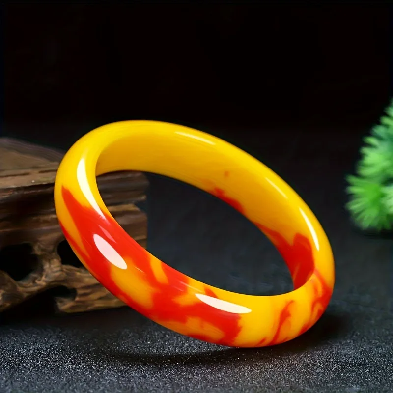 

Stylish Orange Fluttering Red Flat Bar Bracelet, Classic Retro Versatile Model