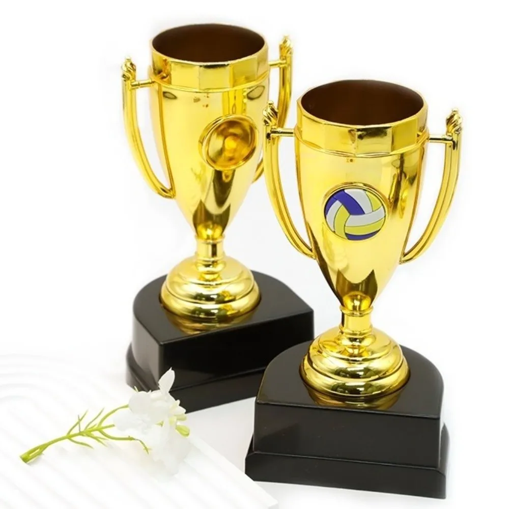 Gold Color Football Trophy Plastic Material Golden Honor Sports Award Creative Design Large Size Large Trophy Easter Party