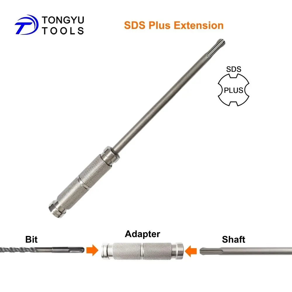 SDS Plus Extension Adapter Plus-Lock Bridge Coupler with Optional Extension Shaft for Rotary Hammer Long Reach Drilling