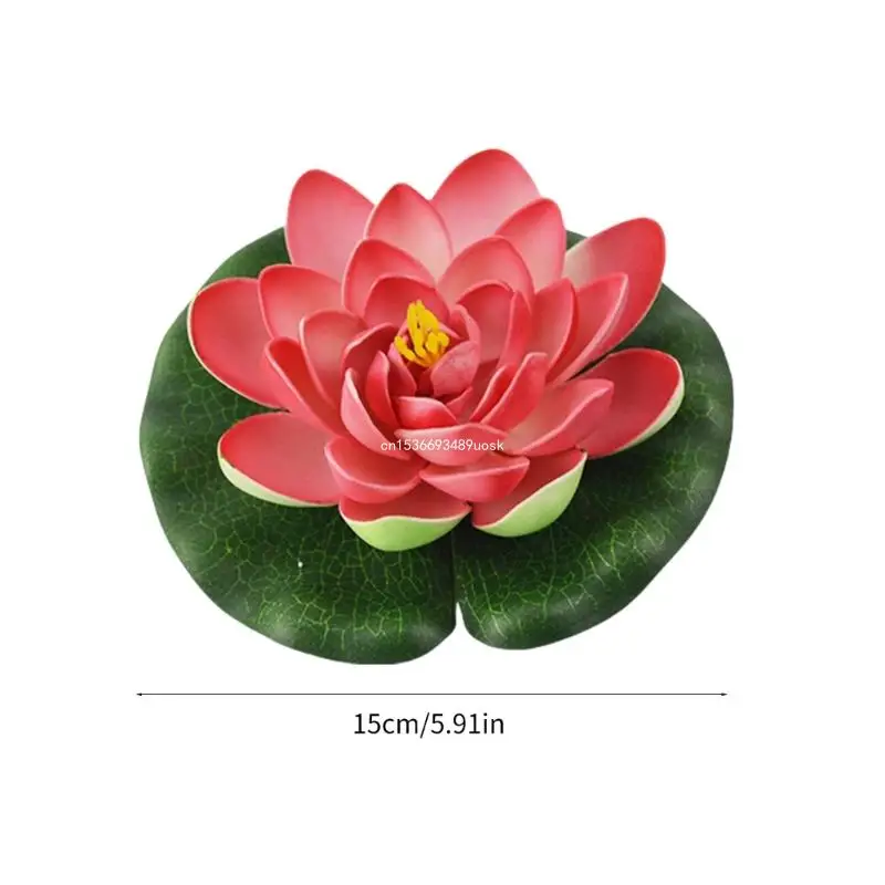 Artificial Floating Foam Lotuses Mixed Color Artificial Lotuses Flowers Display Charm for Pond and Garden Decors