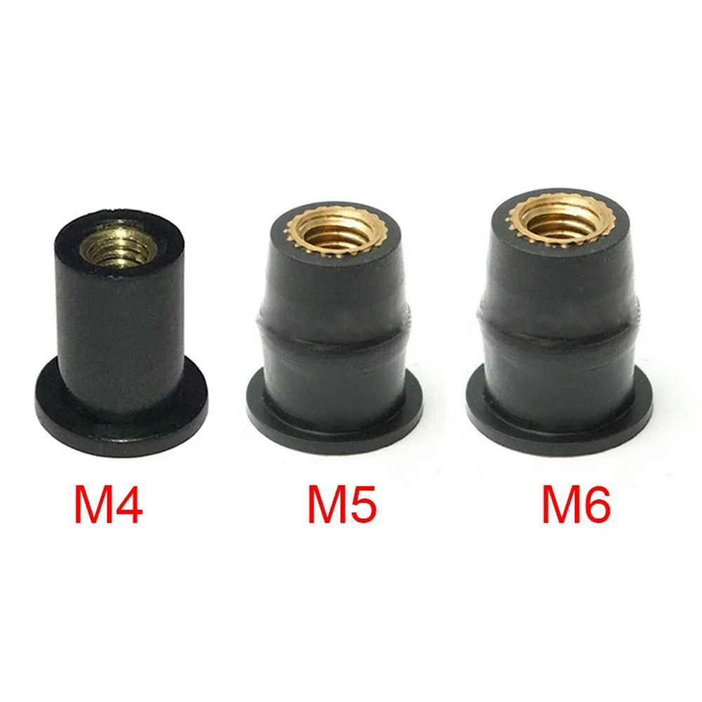 Honda-tornillo ciego métrico M4/M5/M6, tornillo para parabrisas, Tuercas para pozo de goma, tornillo para parabrisas de motocicleta, 4/5/6mm