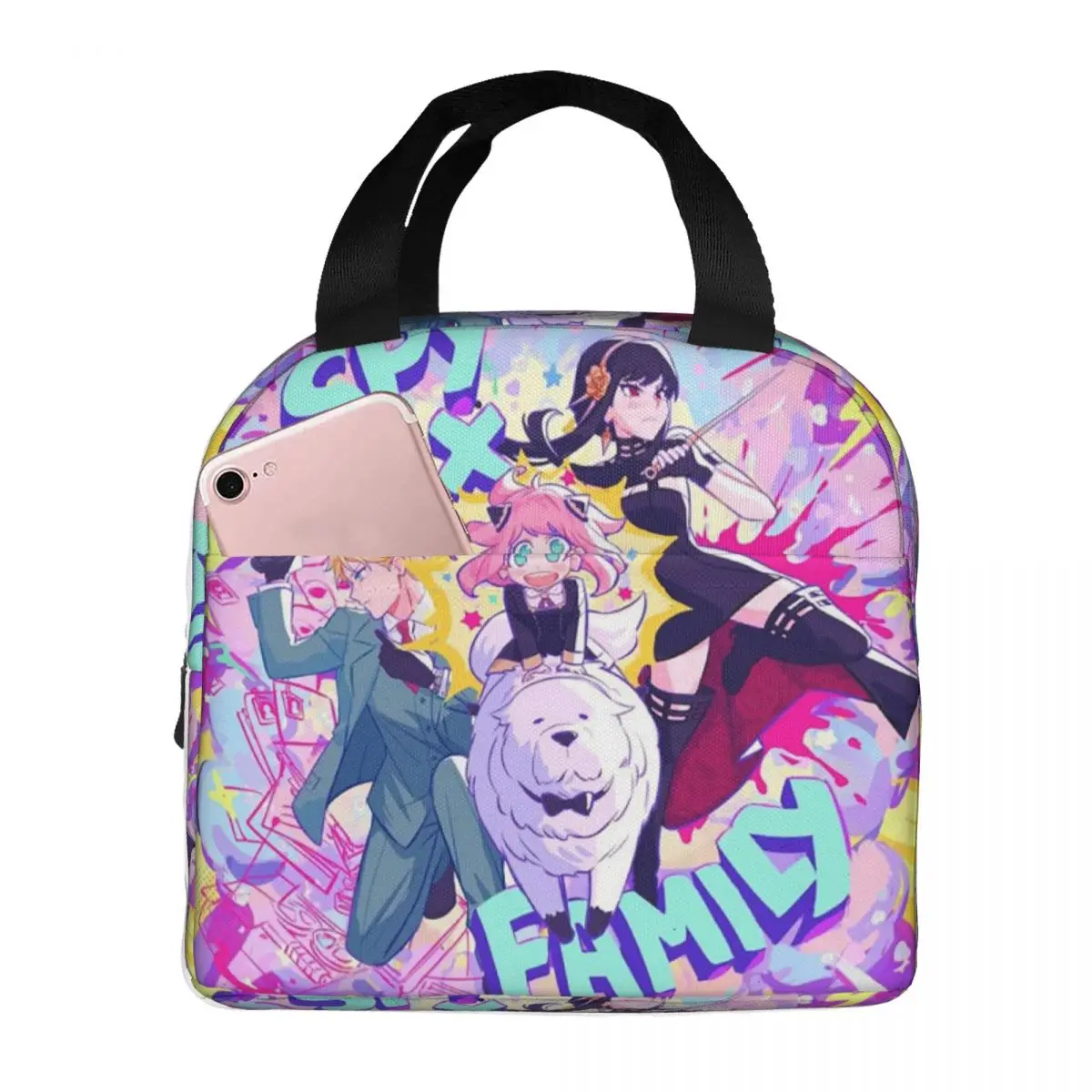 

Spy X Family Anime Insulated Lunch Bag for Women Office Cooler Thermal Food Box Tote Portable Lunch Boxes Container