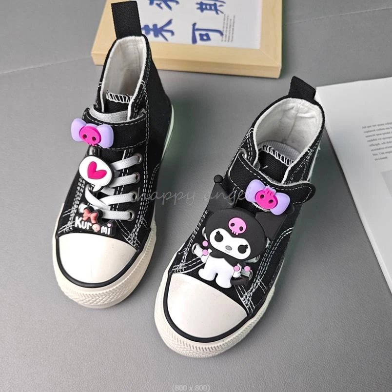 Lovely Kuromi Melody Children Board Shoes Boys Girls Casual Sports Shoes Non-slip Breathable Outdoor Kids Canvas Toddler Sneaker