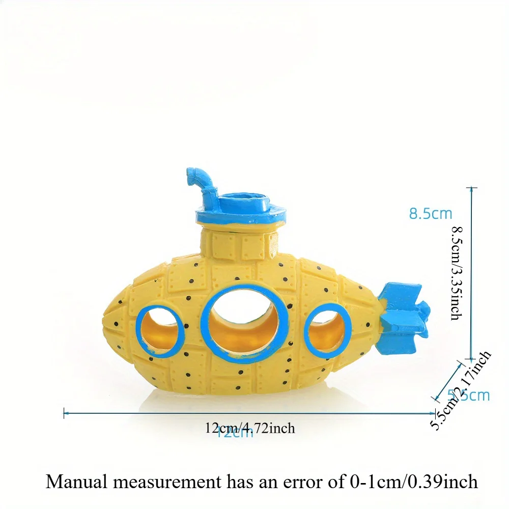1 قطعة تحت الماء حطام الغواصة خزان الأسماك المناظر الطبيعية زينة زخرفية ، الأسماك الروبيان مخبأ البيت