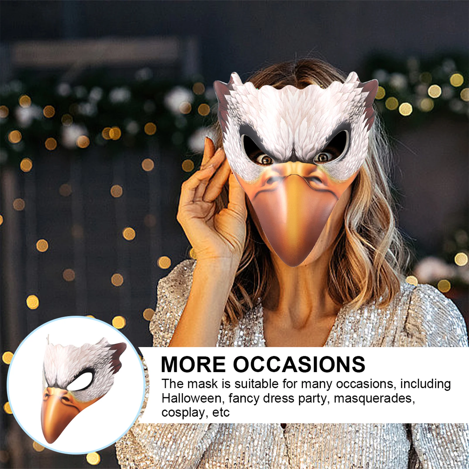 

Face Lightweight Breathable Halloween Cosplay Party Costume Accessory Unique Animal Design Masquerade Carnival Prop