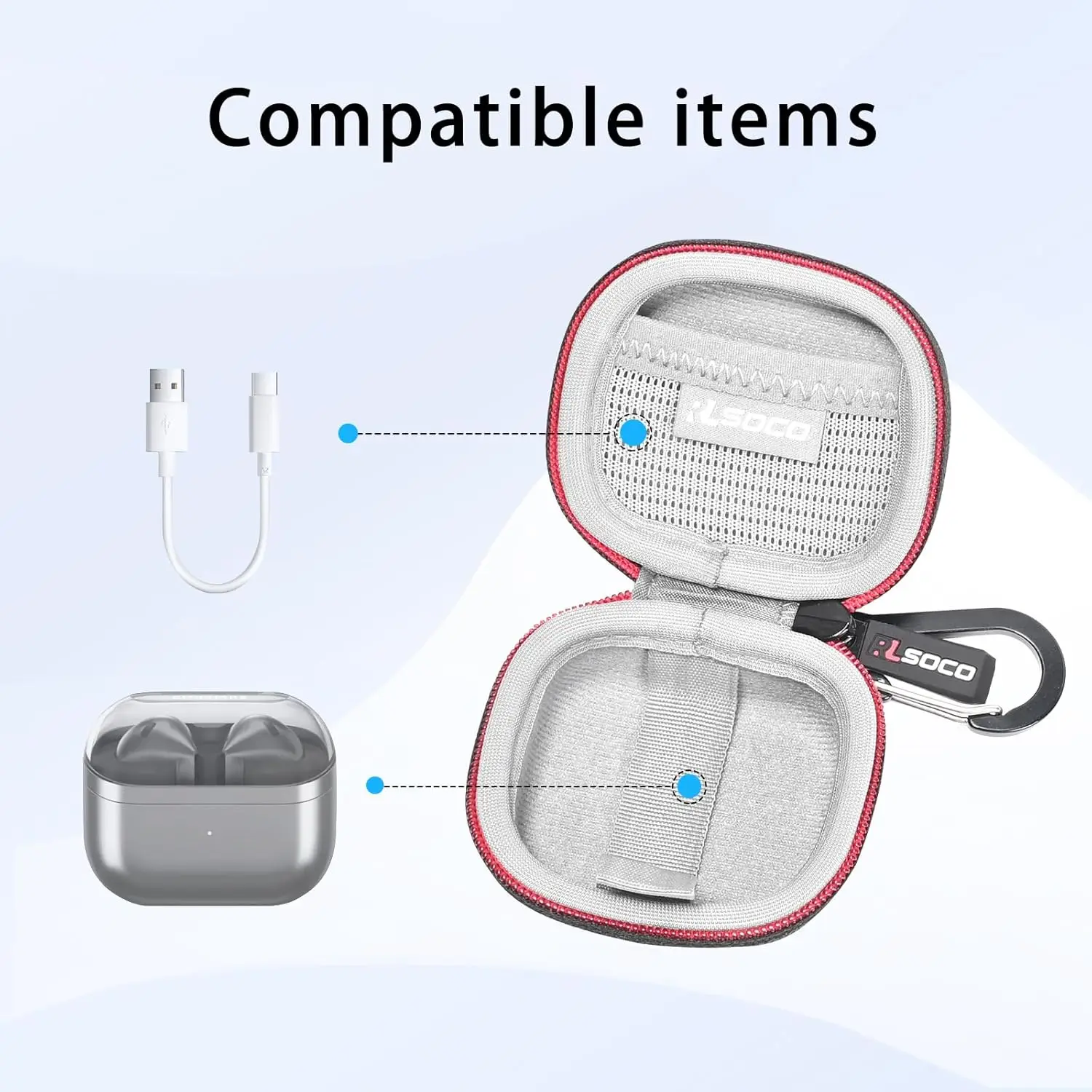 Picture 5: Case for Samsung Galaxy Buds 3 Pro - RLSOCO Hard Case for Samsung Galaxy Buds 3 Pro/Galaxy Buds 3 AI True Wireless Bluetooth bag