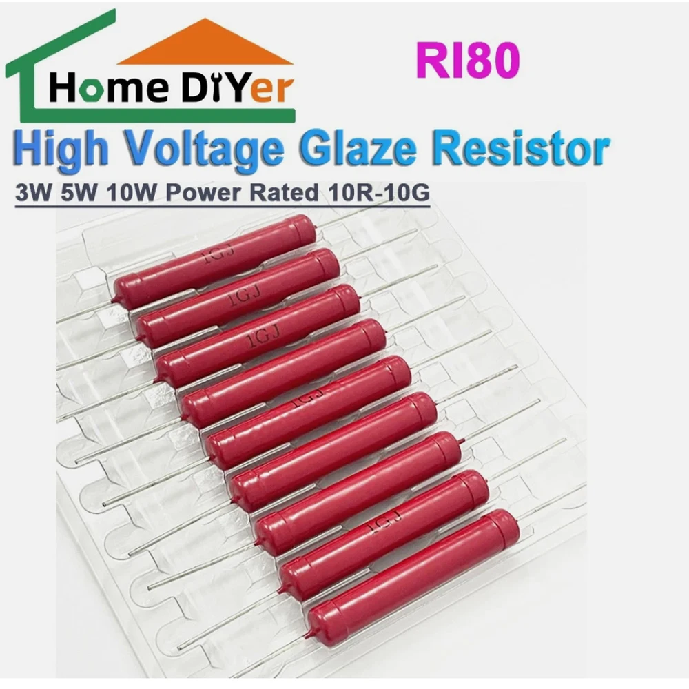 Non-inductive dahongpao resistance RI80 5W 3W 10M 20M 30M 50M 100M 150M 200M 250M 300M 500M 1G 2G 3G 5G 10G 20G 30G 50G 100G