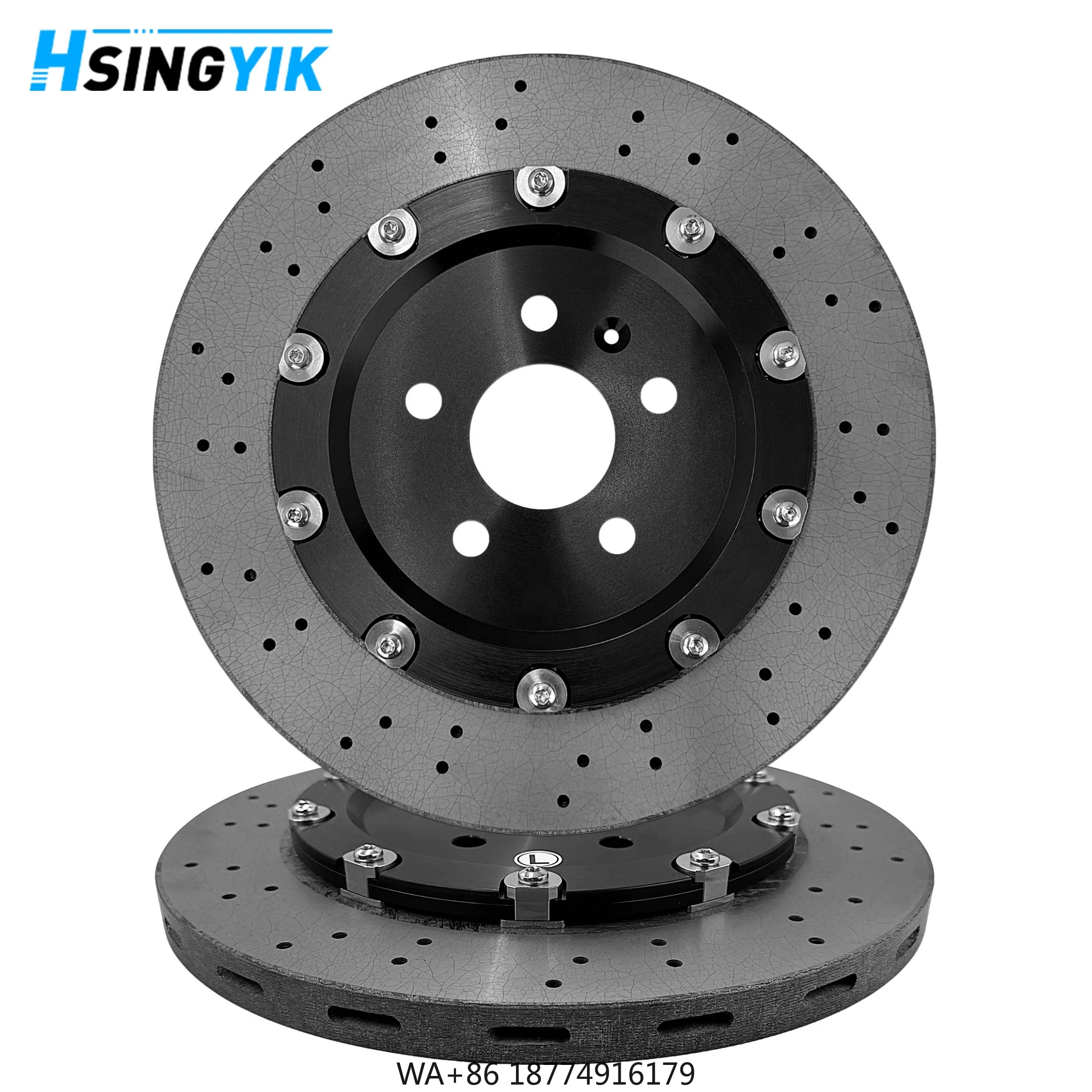 

Upgraded Modified 355mm Carbon Ceramic Rear Drilled and Slotted Brake Discs for SQ7 RS3 8v