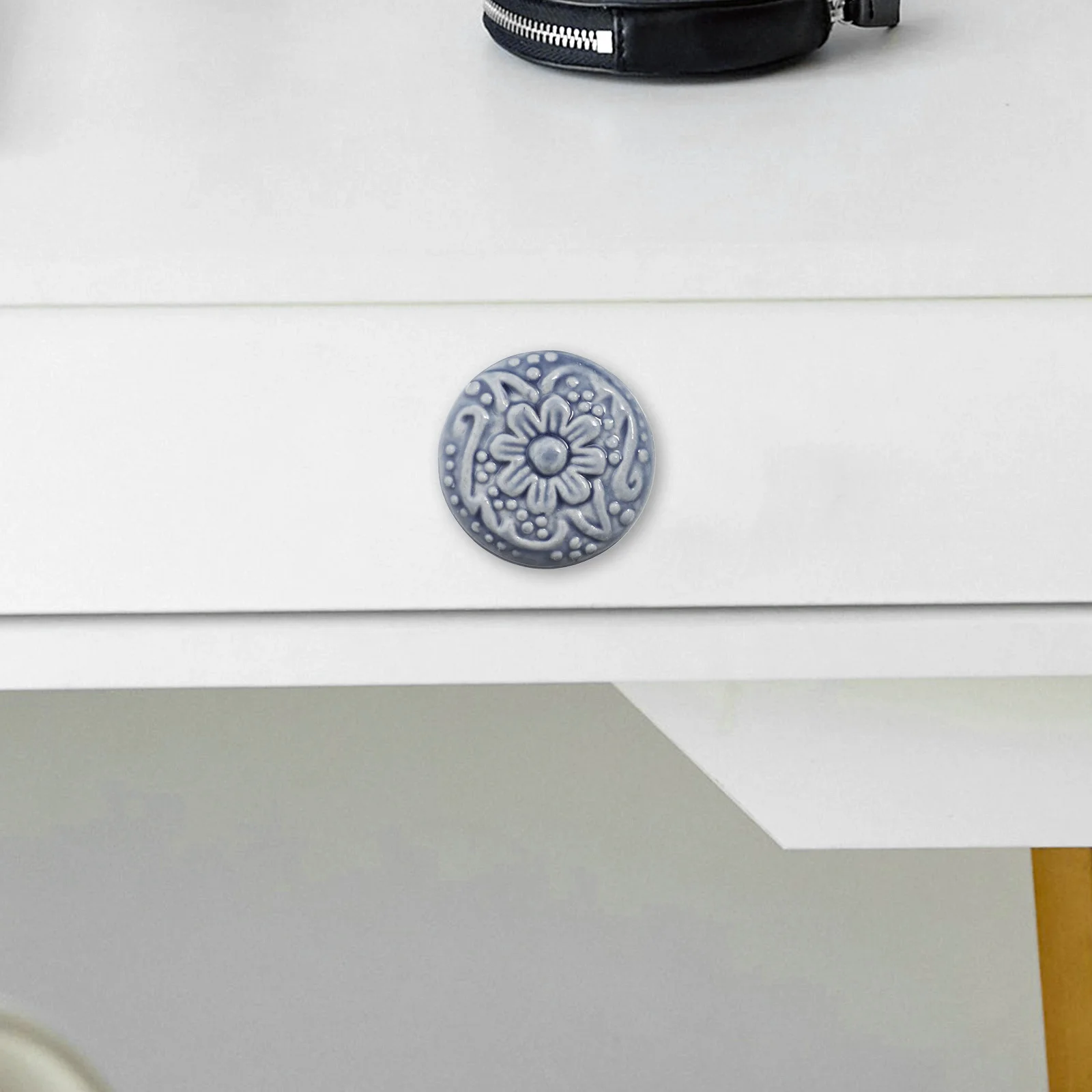 

6Pcs Ceramic Cabinet Drawer Pulls Fashionable Gloss Finish Handles for Kitchen Bathroom Bedroom Furniture Upgrade