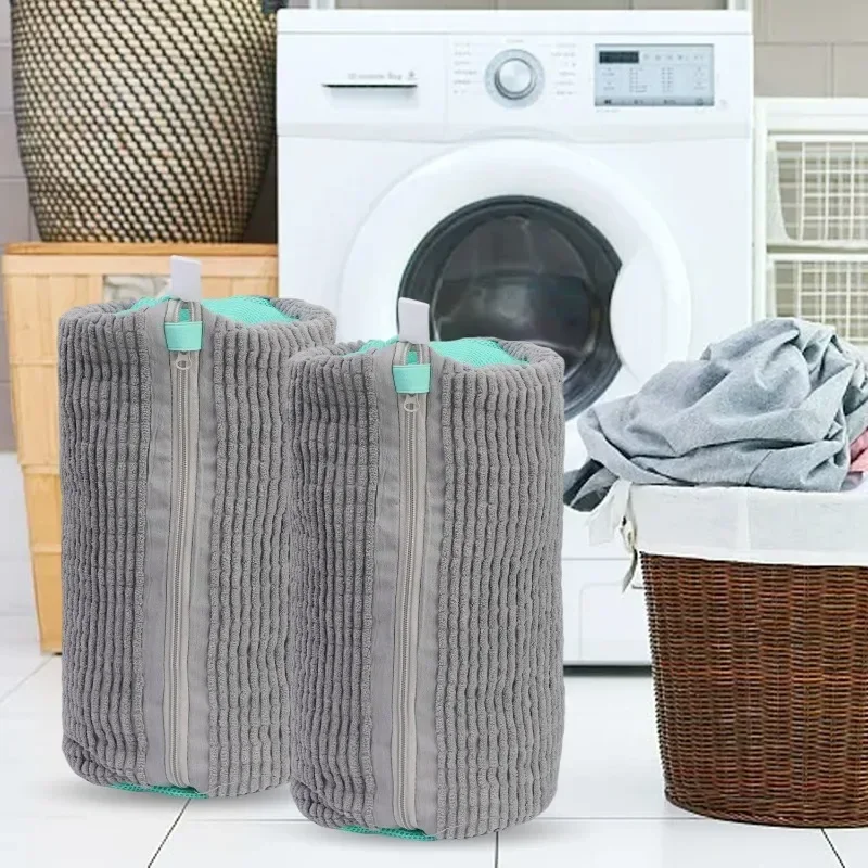 Reusable Shoe Washing Bag Hanging Rope Design For Washing Machine Nylon Laundry Net Protector Shoes Anti-Deformation Organizer