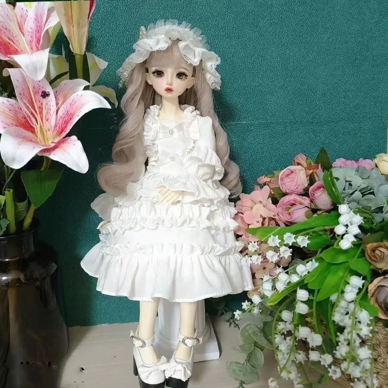 1/3 Doll Clothes  1/4 1/6 Bear Girl Princess Dress,  White Skirk Blythe Doll Clothes Tiara Set