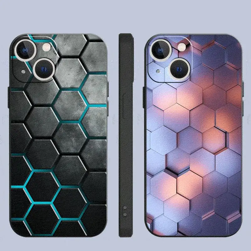 Honeycomb Originality Case For Apple iPhone 11 15 16 14 13 12 Pro 7 X XR XS Max 6 8 Plus SE 2022 15Plus Soft Phone Coque