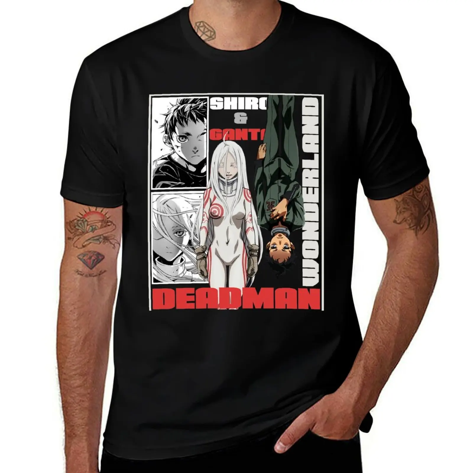 

anime shirt T-Shirt man cotton heavy Wonderland t tshirt Deadman t shirts oversize anime